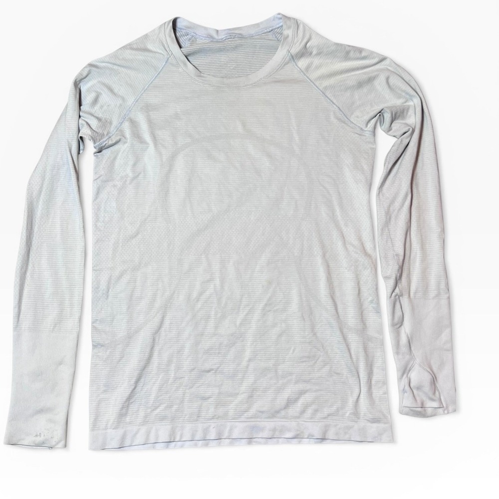 Lululemon Swiftly Long Sleeve Shirt 2.0 Size 10 Lavender Athletic Top Light FLAW